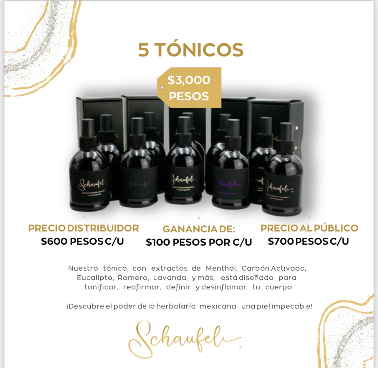 5 tónicos Precio de Distribución